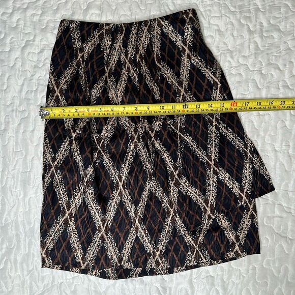 Vintage 90s Jacqueline Ferrar 100% Silk Skirt Abstract Print Petite Size 2 Lined - Picture 14 of 14